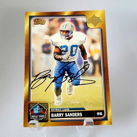 Detroit Lions Barry Sanders #20 Autographed Football Trading Card - Picture 1 of 5